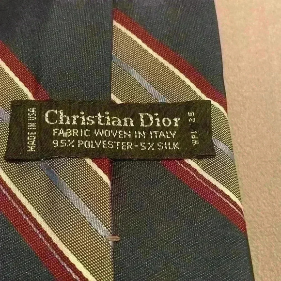 Christian Dior Necktie Polyester Silk Blend - Picture 5 of 8